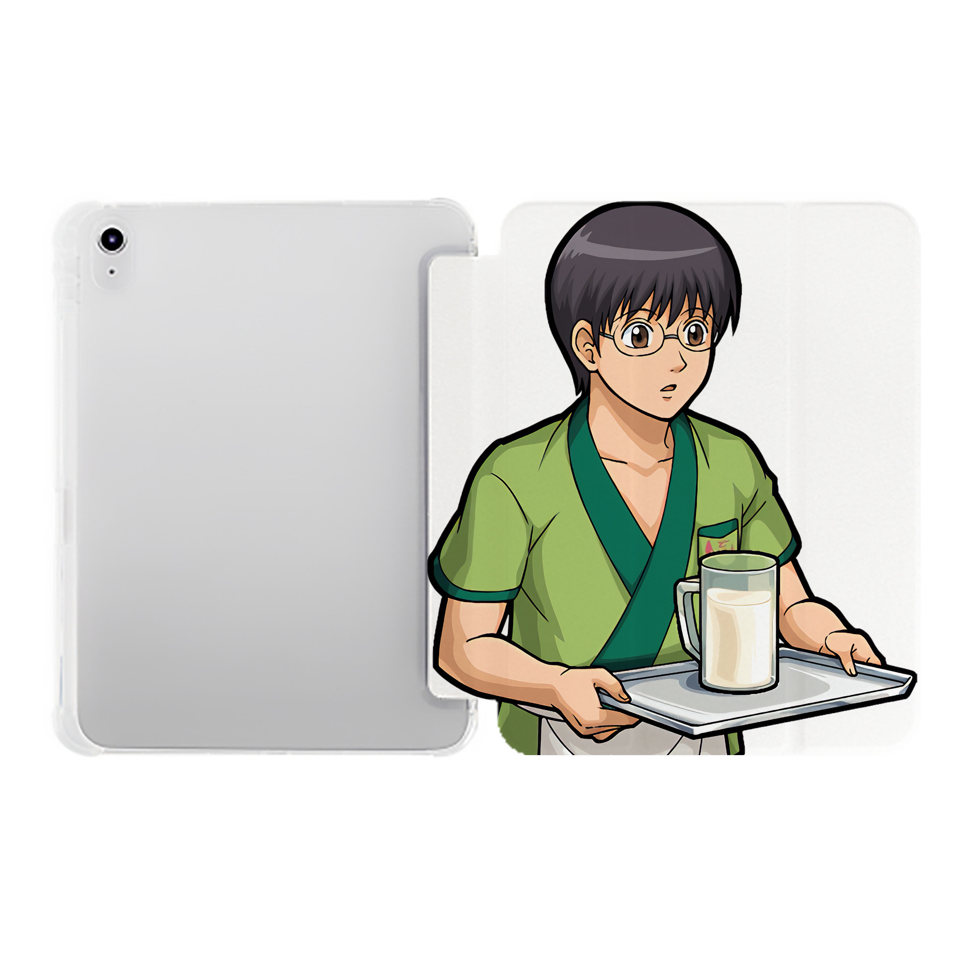 （画像用） ぎんたま 坂田銀時（さかたぎんとき） 神楽 志村新八（しむら しんぱち） GINTAMA Sakata Gintoki Kagura Shimura Shinpachi IPad ケース ペン収納付き 三つ折りスタンド PUレザー×シリコン 対応機種9.5/10.5/10.9インチ